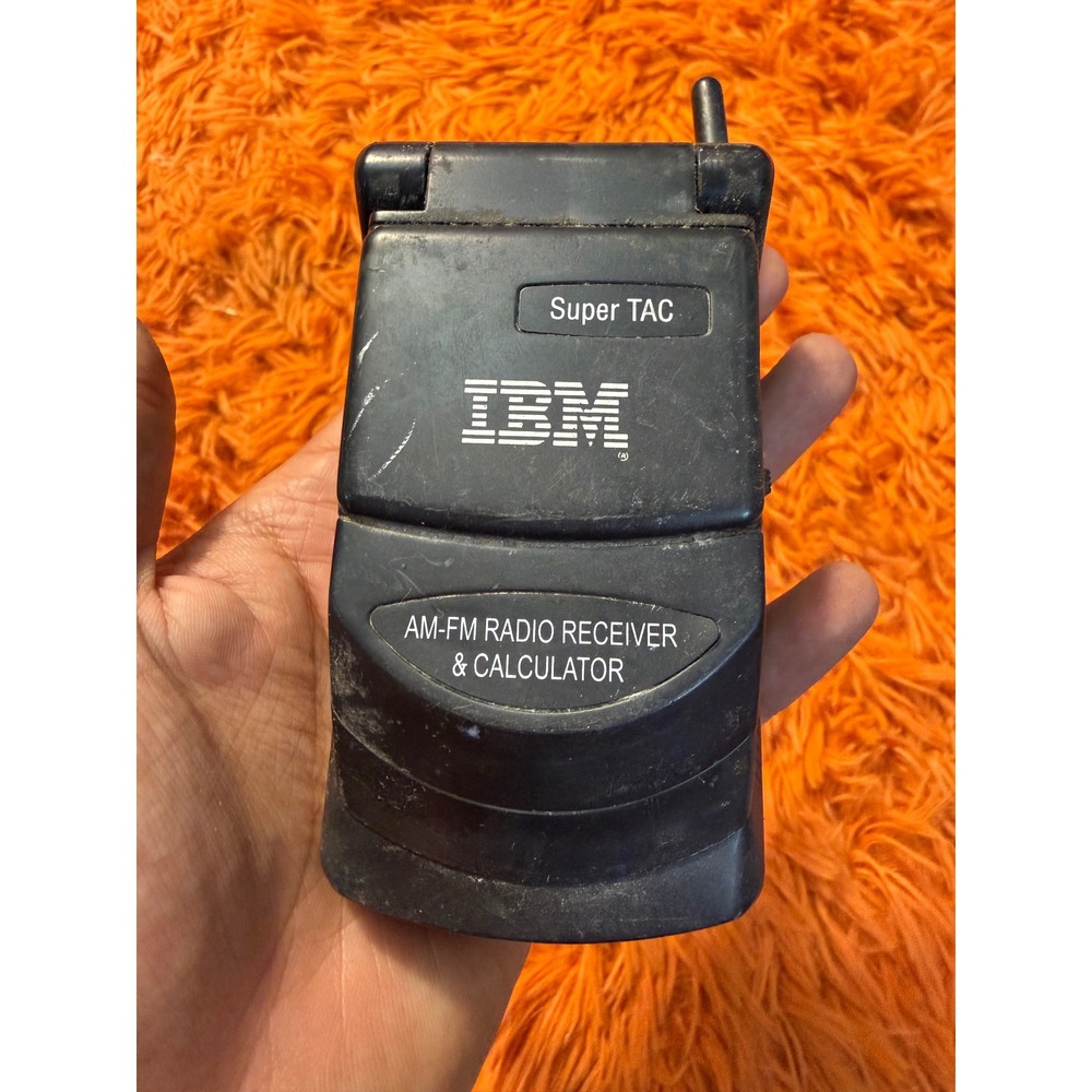 Vintage IBM Super TAC AM-FM Radio Receiver & Calculator Flip Phone Style Prop